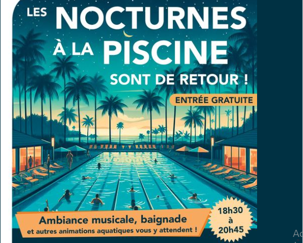 Affiche Piscine nocturne