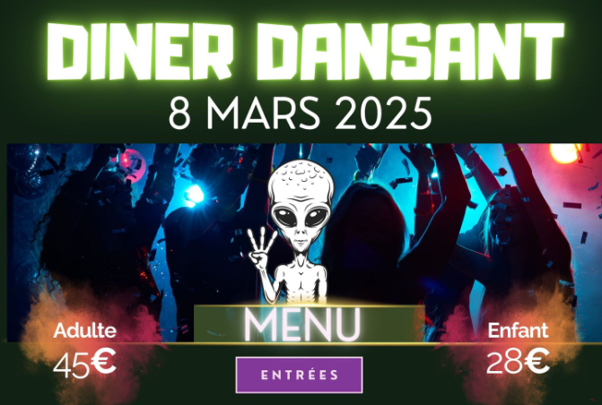 Affiche DINER DANSANT 8 MARS au V'SO De Ti Paul