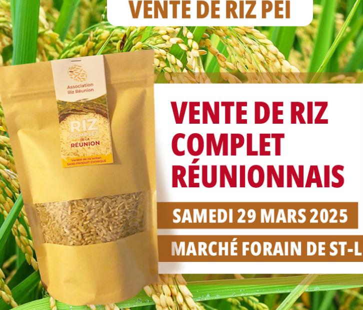 Affiche VENTE DE RIZ COMPLET RÉUNIONNAIS 