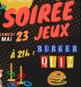 Affiche SOIRÉE JEUX & BURGER QUIZ