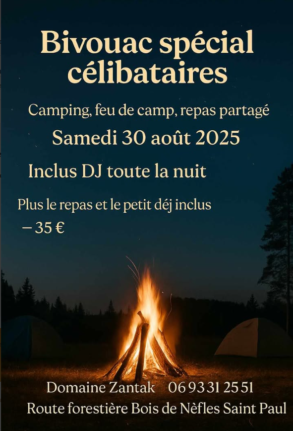 Affiche BIVOUAC SPÉCIAL CÉLIBATAIRES