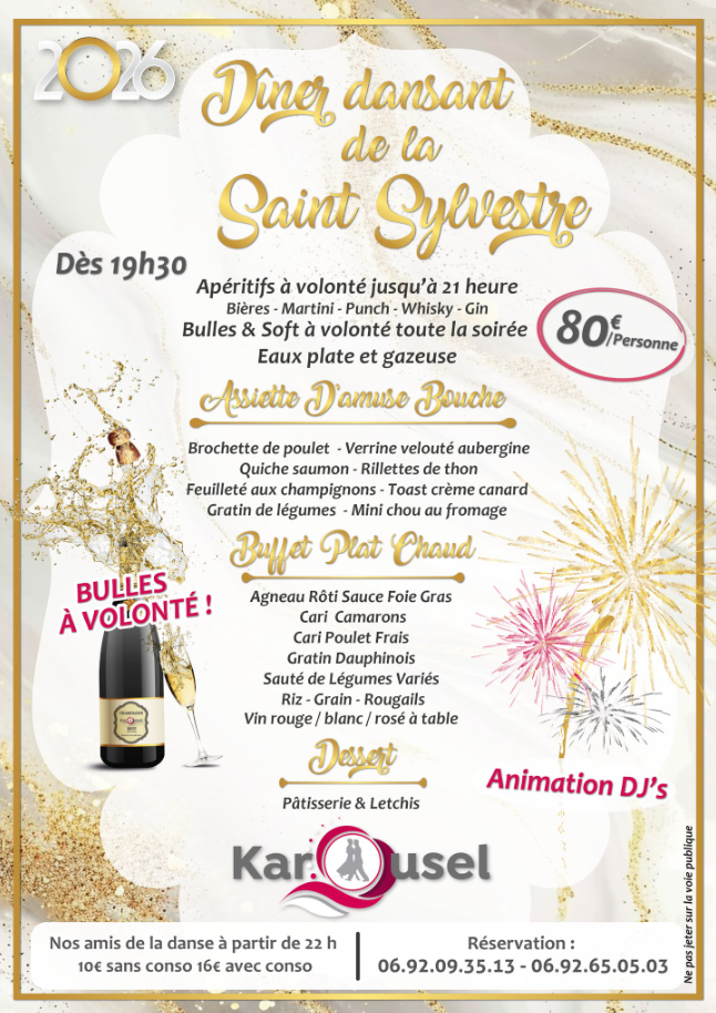 DÎNER DANSANT DE LA SAINT-SYLVESTRE