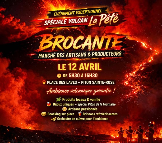Affiche Brocante spéciale volcan 