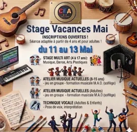 Stage de vacances de mai 