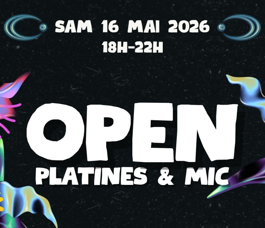 Affiche Open platines & open mic au melmac