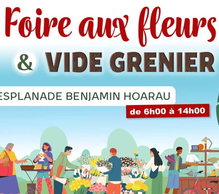 Affiche Foire aux fleurs et vide grenier