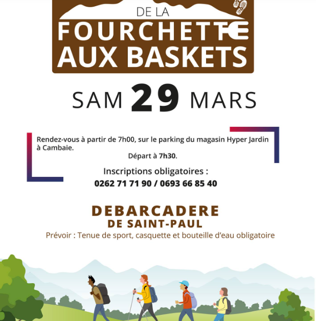 Affiche DE LA FOURCHETTE AUX BASKETS