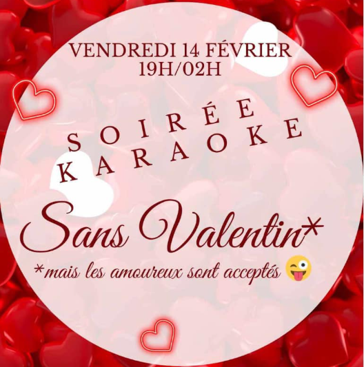 Affiche Soirée Karaoké SANS VALENTIN